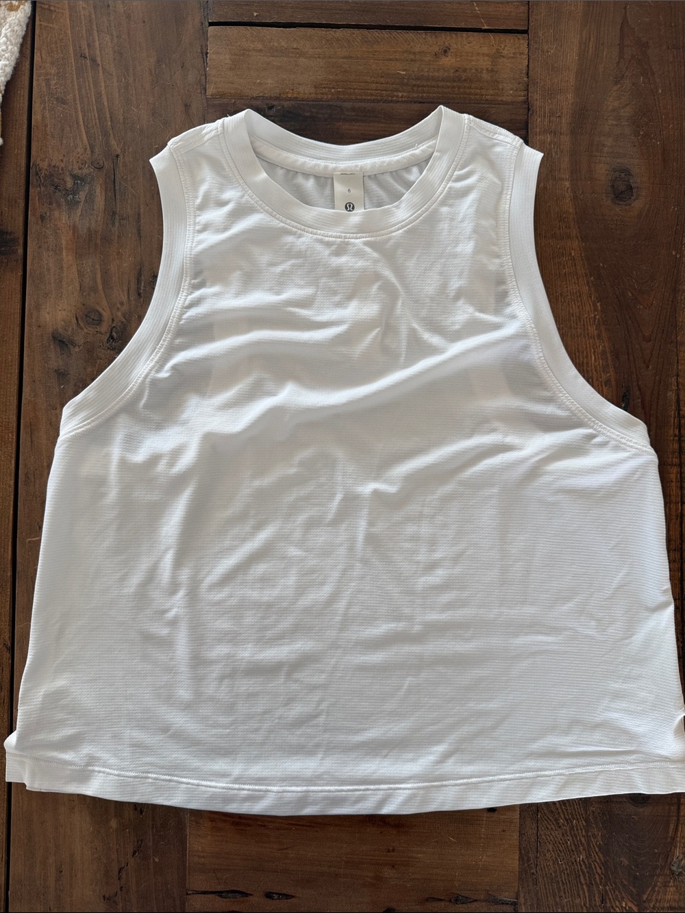 lululemon athletica White Ribbed Athletic Tank Top